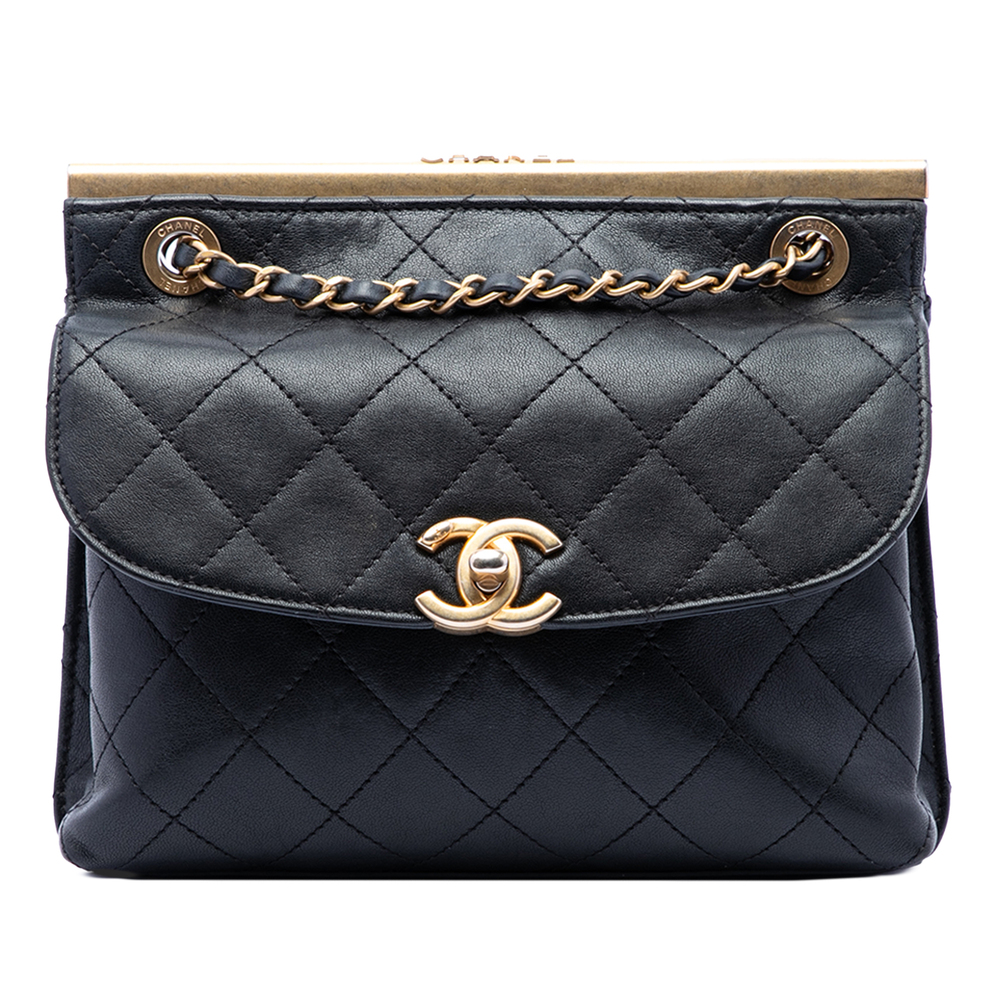 Pre-Loved Chanel CC Quilted Calfskin Double Sided Metal Frame Flap